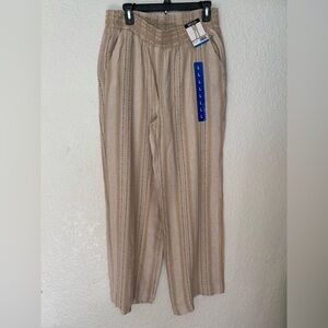 Briggs Ladies' Comfort Stretch Waistband Linen Blend Pull-On Pants size L - NWT